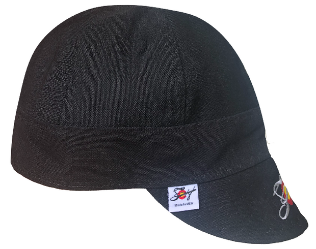 Black Size 7 1/4 Prewashed Canvas Embroidered Welders Cap