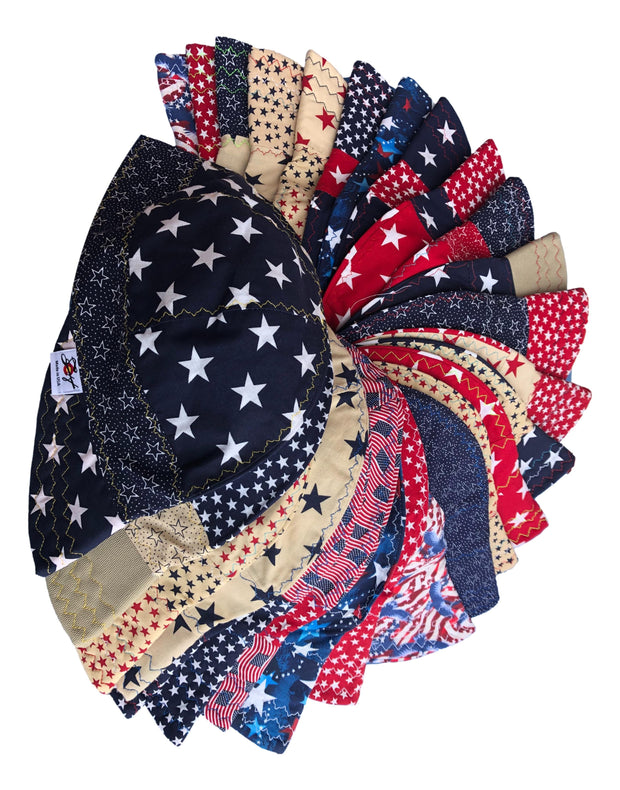 Stars & Stripes Unique Cotton Welders Cap Mix & Match Panels/Prints USA