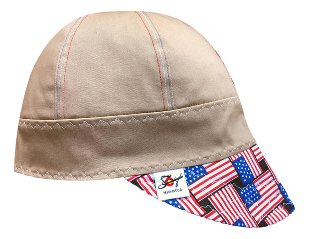Khaki "Americana"  #SoComfort Welders Cap W/FR Bill